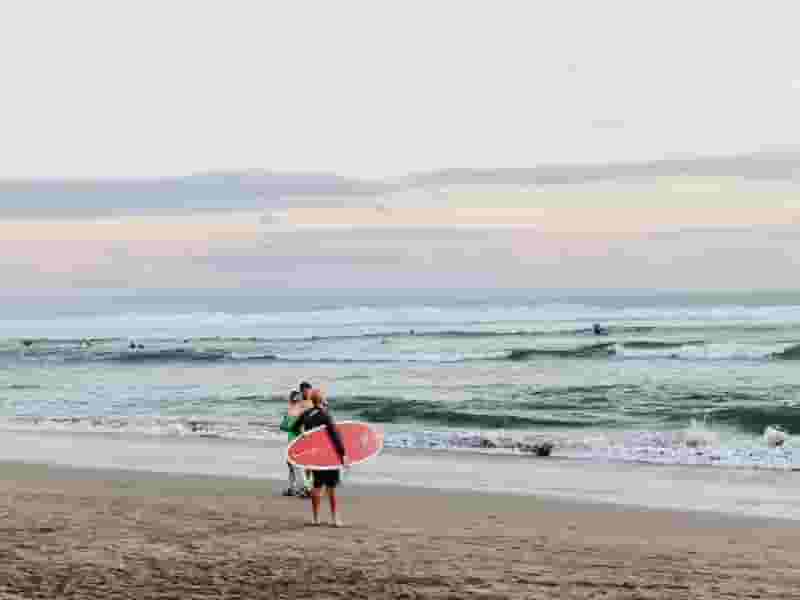 Surfers on the beach