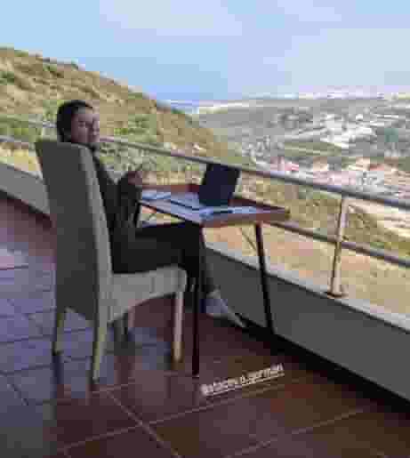 remote worker with a view